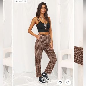 12th Tribe-BISHOP BROWN CHECKERED TROUSERS